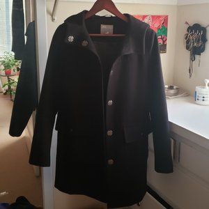 ASOS DESIGN hooded slim coat in black